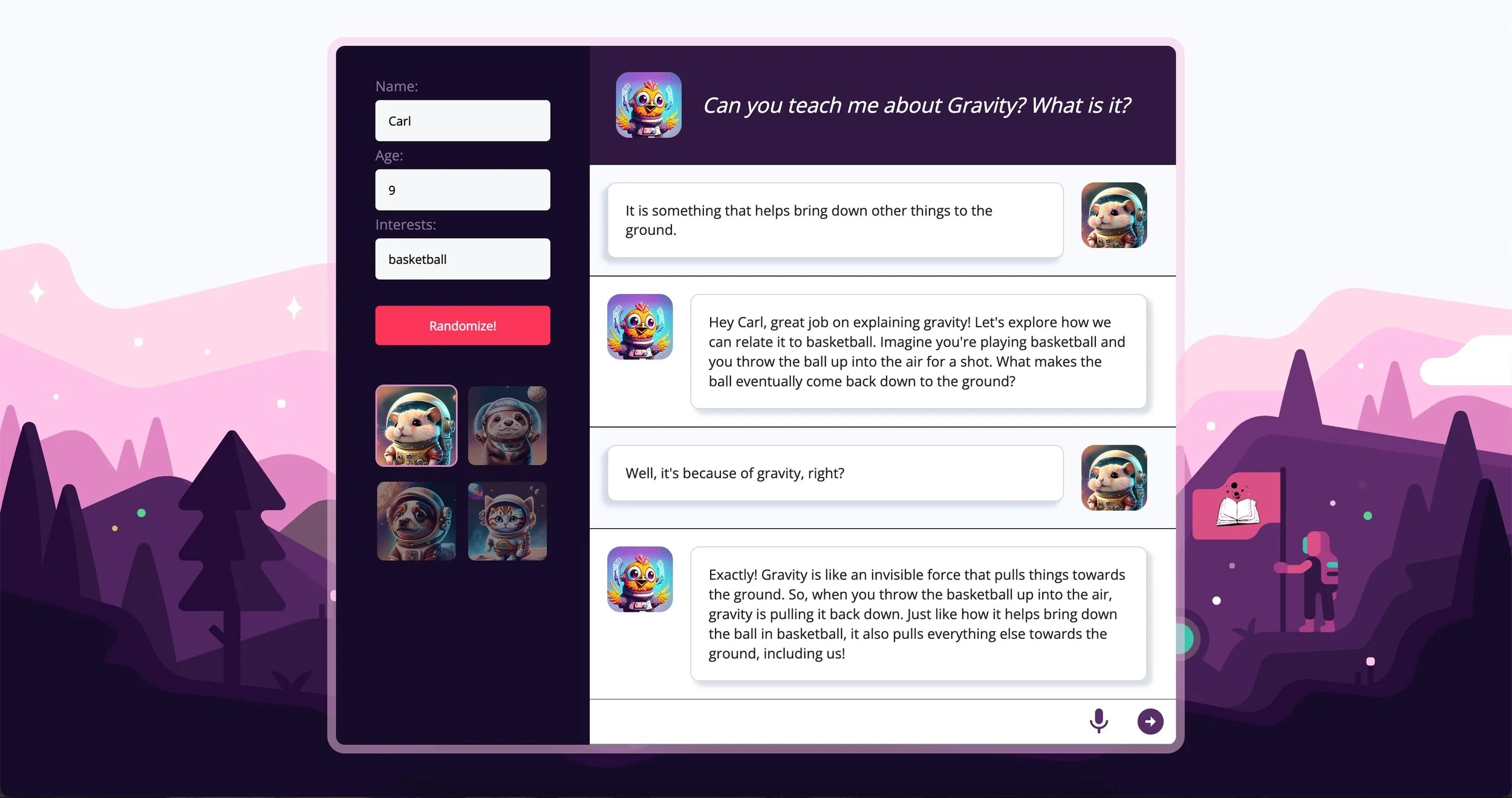 AI chat feature